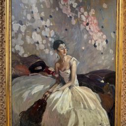 Femme en robe blanche assise. Jean-Gabriel Domergue - galerie latrium - photo 3
