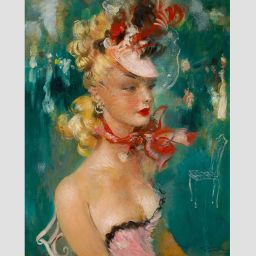Femme avec des fleurs dans les cheveux. Jean-Gabriel Domergue - galerie latrium - photo 12