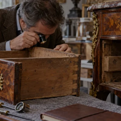 Estampilles d'ébénistes - lire, relever et identifier la marque d'un meuble ancien banniere