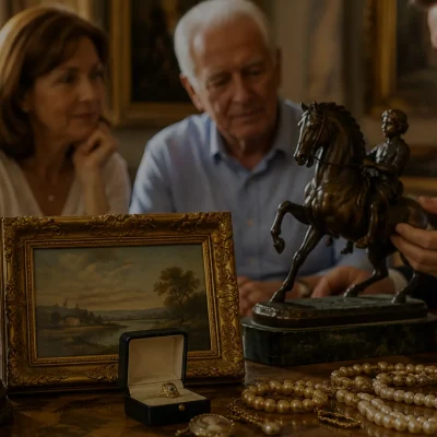 Partage familial objets d'art - bronzes tableaux bijoux - galerie latrium - c1