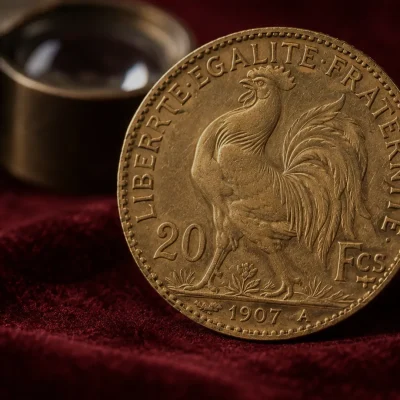 20 francs or Coq IIIe République identification valeur lettre atelier - galerie latrium