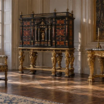 mobilier Louis XIV ancien lignes architecturées expertise galerie atrium 1